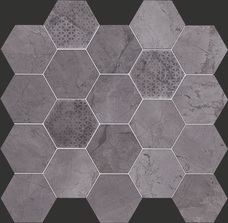 Мозаика Piemme Majestic 02618 Hexagon Supreme Grey Lev 34x36