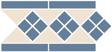 Бордюр Top Cer Octagon Border LISBON 1 Strip Special 11, 16 Blue/White 28,1х15,1