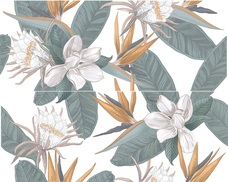 Панно Azori Calacatta Ivori Strelitzia (из 2-х плиток) 40,2x50,5