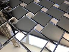 DS50 Мозаика Vivere Vantaggio серое + серебряное зеркало (чип 5х5, 2х2 на сетке) 30x30