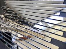 S300-2 Мозаика Vivere Vantaggio серебряное зеркало (чип 30х1 на сетке) 35x19