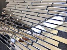 S74 Мозаика Vivere Vantaggio серебряное зеркало (чип 7,4х1 на сетке) 34,7x19