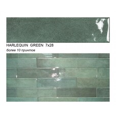 Плитка настенная керамогранитная Ecoceramic Harlequin Green 7х28