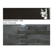Плитка настенная керамогранитная Ecoceramic Harlequin Nero 7х28