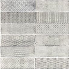 Плитка настенная Fabresa Arles Silver Decor Mix (12 дизайнов) 10x30