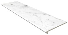 Ступень фронтальная Gres de Aragon Marble Smooth Round. Carrara Blanco 33х120