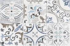 R2YH Плитка настенная Ragno Craft Grigio Decor Liberty Bianco Grigio Blu 25х38