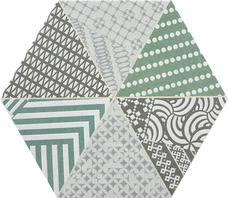 Керамогранит Rocersa Nordic Hexa Mix-2 Gris Verde 20х23