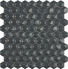 Мозаика Vidrepur Hex Nordic № 908 Темно-серый (на сетке) 30,7х31,7