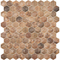 Мозаика Vidrepur Woods Hexagon № 4700D (на сетке) 30,7х31,7