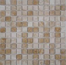 35693 Мозаика FK Marble Classic Mosaic Light Travertine 23-6P  полированная (чип 2,3х2,3) 30,5х30,5