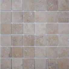 35696 Мозаика FK Marble Classic Mosaic Light Travertine 48-4T  состаренная (чип 4,8х4,8) 30,5х30,5