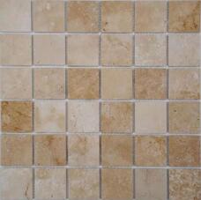 35695 Мозаика FK Marble Classic Mosaic Light Travertine 48-6P  полированная (чип 4,8х4,8) 30,5х30,5