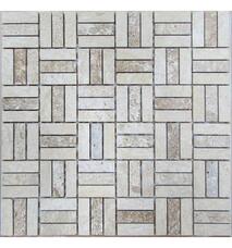 30056 Мозаика FK Marble Classic Mosaic Travertine 48-15-7M матовая (чип 4,8х1,5) 30х30