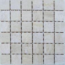 35673 Мозаика FK Marble Classic Mosaic Travertine 48-7T состаренная (чип 4,8х4,8) 30,5х30,5