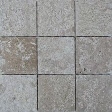 35676 Мозаика FK Marble Classic Mosaic Travertine Latte 100-7T состаренная (чип 10х10) 30,5х30,5