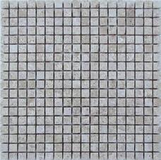 35669 Мозаика FK Marble Classic Mosaic Travertine Latte 15-7T состаренная (чип 1,5х1,5) 30,5х30,5