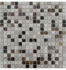 35351 Мозаика FK Marble Mix Mosaic Dark Wooden 15-4P полированная (чип 1,5х1,5) 30,5х30,5