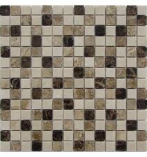 35825 Мозаика FK Marble Mix Mosaic Mix Emperador 20-4P  полированная (чип 2х2) 30,5х30,5