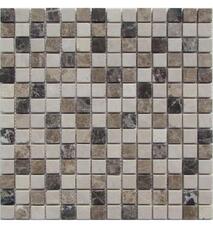 35826 Мозаика FK Marble Mix Mosaic Mix Emperador 20-4T  состаренная (чип 2х2) 30,5х30,5