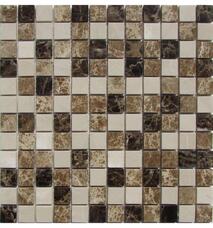 35827 Мозаика FK Marble Mix Mosaic Mix Emperador 23-4P  полированная (чип 2,3х2,3) 30,5х30,5