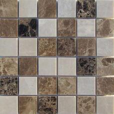 35829 Мозаика FK Marble Mix Mosaic Mix Emperador 48-4P  полированная (чип 4,8х4,8) 30,5х30,5