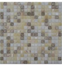 35349 Мозаика FK Marble Mix Mosaic White Cream 15-4T состаренная (чип 1,5х1,5) 30,5х30,5