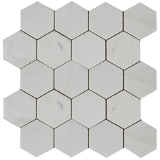Мраморная мозаика Stone4Home Hexagon MwP (7,4x7,4) 27х30,5