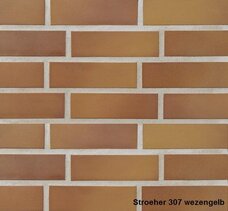7960 Плитка фасадная облицовочная Stroeher Keravette Flame 307 wezengelb (текстурная)