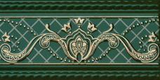 Бордюр Fabresa Paisley Verde Botella Border 10 x 20