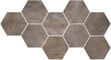 Керамогранит Cir Docklands Hexagon Freeport Brownwall 24x27,7