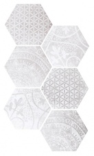 Плитка Quintessenza Alchimia Ars mix 1 bianco grigio 26,6х23