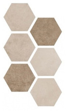 Керамогранитная плитка  Argenta Hexagon Multi Warm  25x21,6