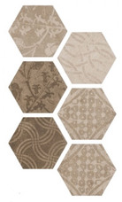 Керамогранитная плитка  Argenta Hexagon Patchword Warm  25x21,6