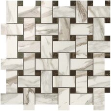 600110000069 Мозаика Atlas Concorde Supernova Marble Calacatta Gold Twist Mosaic 30,5х30,5