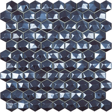 Мозаика Hex Diamond № 374D Синий (на сетке) 29.5x29.5