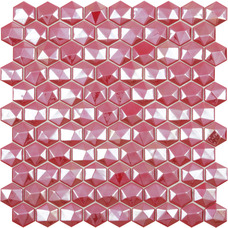 Мозаика Hex Diamond № 375D Красный (на сетке) 29.5x29.5