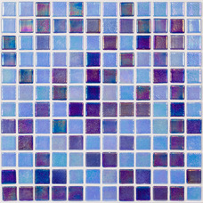 Мозаика Shell Mix Deep Blue 552+555 (на сетке) 31.7x31.7