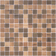 Мозаика Wood Dark Blend (на сетке) 31.7x31.7